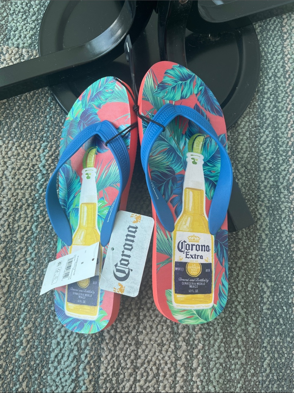 Flip-flops sandals with beer branding Corona
